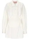 Valentino Kurzes Kleid Aus Baumwolle Und Leinen Frau Weiss 50 In White