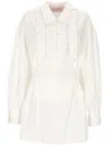 Valentino Kurzes Kleid Aus Baumwolle Und Leinen Frau Weiss 50 In White