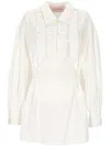 Valentino Garavani White Cotto Blend Shirt Dress In White