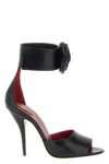 Valentino Garavani Drip Rose Kidskin Sandal With Crystals 105mm Woman Black 39.5 In Black