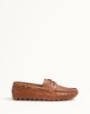 Valentino Garavani Driver Fastaway Buffalo Loafer In Tobacco