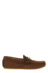 Valentino Loafers With Rubber Sole And Topstitching In Brown