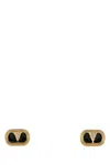Valentino Ovalette Vlogo Enamelled Stud Earrings In Gold