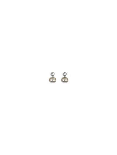 Valentino Garavani Signature Vlogo Earrings With Swarovski Crystals In Silver