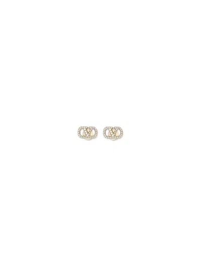 Valentino Garavani Vlogo Earrings In Gold