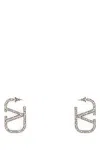 Valentino Vlogo Signature Crystal Earrings In Silver