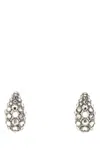 Valentino Mini Embellished Metal Earrings In Silver