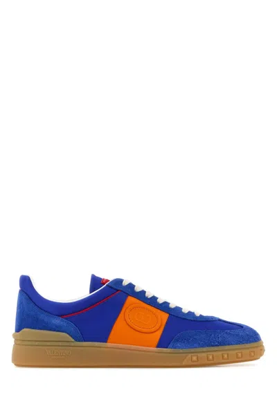 Valentino Garavani Electric Blue Suede And Fabric Upvillage Sneakers