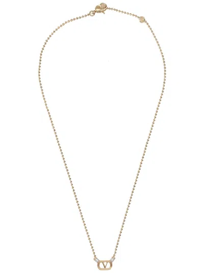 Valentino Garavani Elegant Brass Necklace For Women - Ss26 Collection In Gold