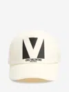 Valentino Ivory Cotton Baseball Cap In Neutral