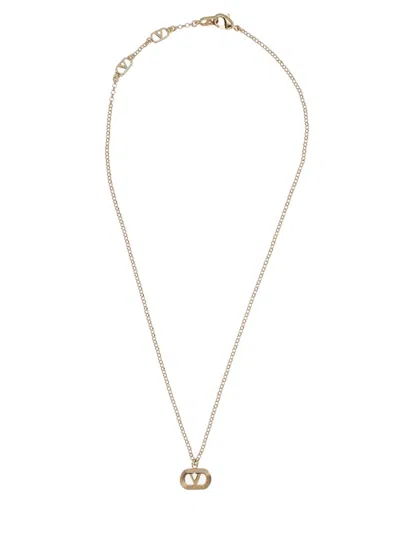 Valentino Garavani Elegant Mini Pendant Necklace In Metallic