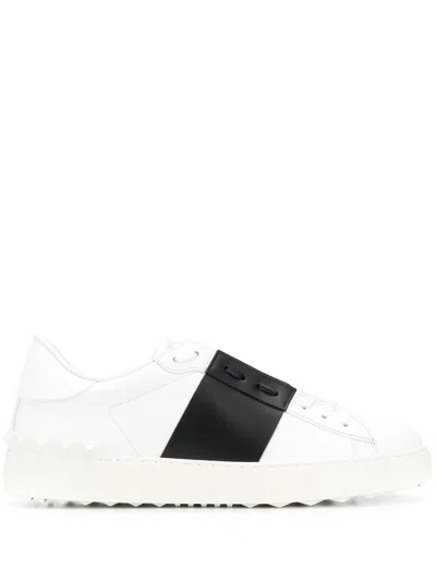 Valentino Garavani Elevated Sneaker With Studded Rubber Sole In Bianco