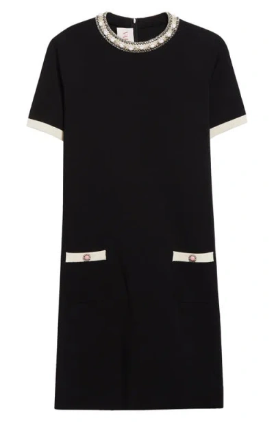 VALENTINO VALENTINO GARAVANI EMBELLISHED TRIM MINIDRESS