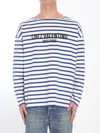Valentino Long Sleeve Cotton T-shirt With Striped Pattern