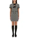 Valentino Embroidered Damier Light Tweed Short Dress
