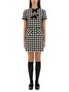 Valentino Embroidered Damier Light Tweed Short Dress