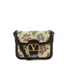 Valentino Garavani  Garavani 9to5 Small Shoulder Bag In Papier Floral Jacquard Fabric Woman In Brown