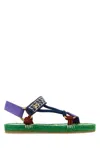 Valentino Garavani Embroidered Fabric Lake Powell Sandals In Multi