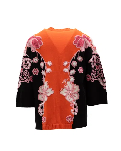 Valentino Garavani Embroidered Floral Sweater In Multi