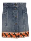 Valentino Garavani Embroidered Hem Mini Skirt In Blue