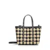 Valentino Garavani Mini Embroidered Raffia Rockstud Handbag In Pattern