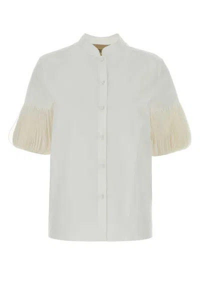 Valentino White Regular Embroidered Shirt