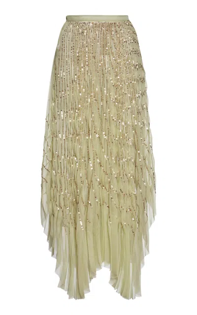Valentino Garavani Embroidered Skirt | Embroideries | Chiffon In Green