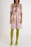 Valentino Garavani Embroidered Voyage Imaginaire Silk Georgette Dress In Multi