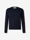 Valentino Wool Crew Neck Sweater In Blue
