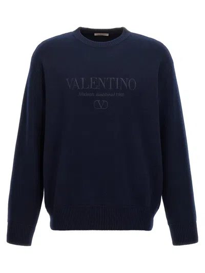 Valentino Garavani Embroidery Sweater In Blue