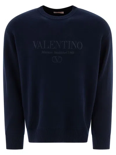 VALENTINO VALENTINO GARAVANI WOOL SWEATER WITH VALENTINO GARAVANI EMBROIDERY
