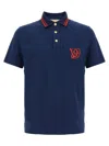 Valentino Garavani Polo Shirt With Vg Embroidery In Blue