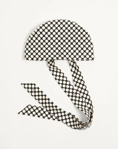 Valentino Garavani Escape Headband In Cotton And Silk Woman Black/white Uni