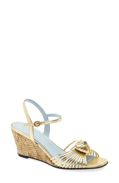 Valentino Garavani Coeur Royal 70 Embellished Leather Wedge Sandals In Multi