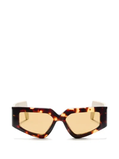 Valentino Garavani Eyewear Geometric Acetate Eyewear In Brown