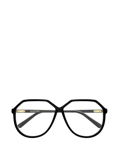 Valentino Garavani Eyewear Geometric-frame Glasses In Blue