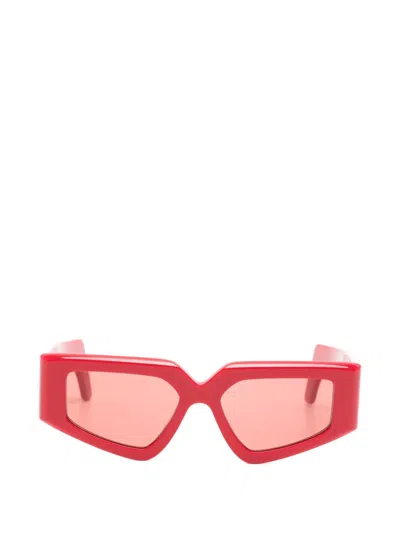 Valentino Garavani Eyewear Vlogo Geometric-frame Sunglasses In Red