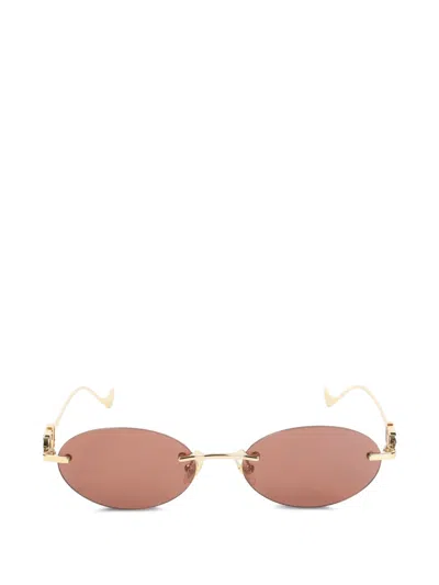 Valentino Garavani Eyewear Logo Oval-frame Sunglasses In Multi