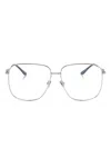 Valentino Garavani Eyewear Navigator-frame Glasses In Silver