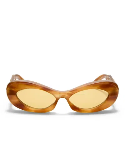 Valentino Garavani Eyewear Oval-frame Sunglasses In Brown