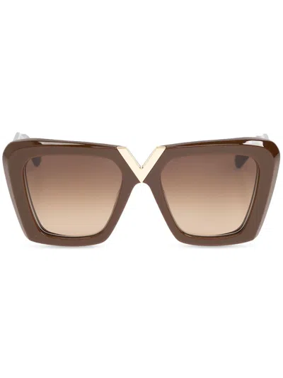 Valentino Garavani Eyewear Oversize-frame Sunglasses In Brown