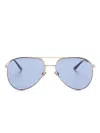 Valentino Garavani Eyewear Pilot-frame Sunglasses In Gold