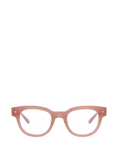 Valentino Garavani Eyewear Rockstud Round-frame Glasses In Pink