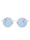 Valentino Garavani Eyewear Round-frame Sunglasses In Gold