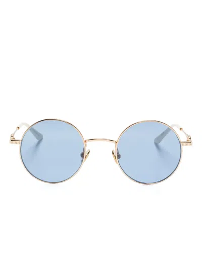 Valentino Garavani Eyewear Round-frame Sunglasses In Gold