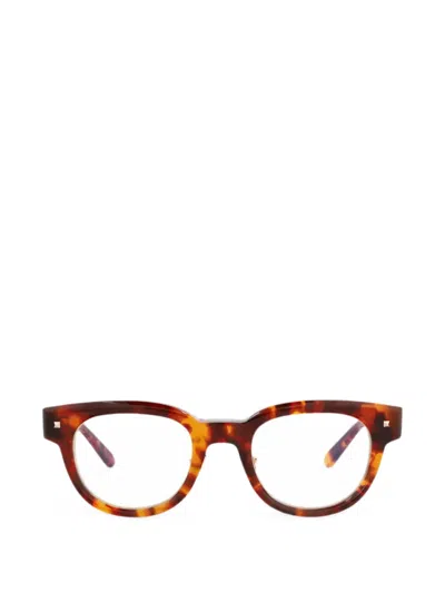 Valentino Garavani Eyewear Round-frame Glasses In Brown