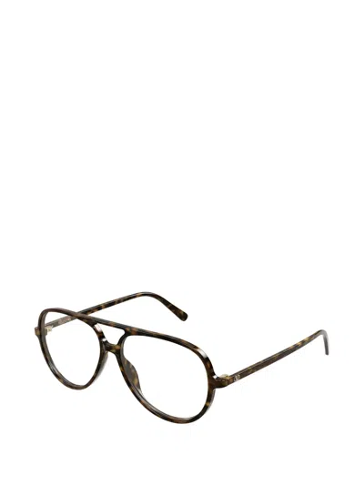 Valentino Garavani Eyewear Tortoiseshell-effect Vlogo Glasses In Brown