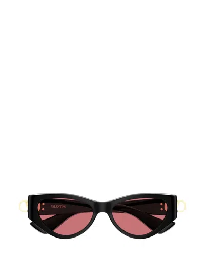 Valentino Garavani Eyewear V-logo Cat-eye Sunglasses In Black