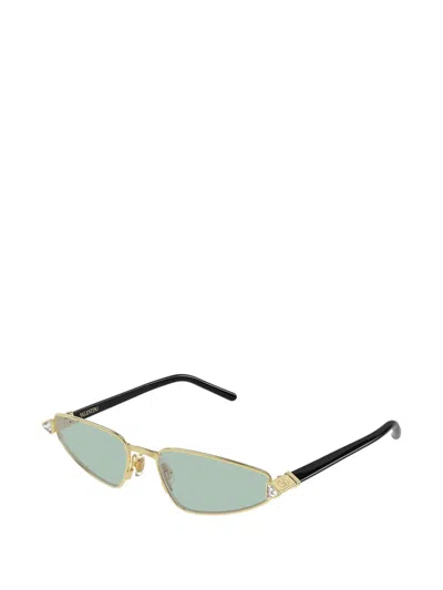 Valentino Garavani Eyewear Vlogo Crystal-embellished Sunglasses In Green