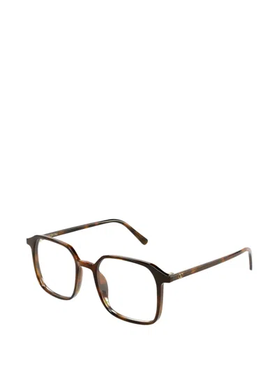 Valentino Garavani Eyewear Vlogo Geometric-frame Glasses In Brown